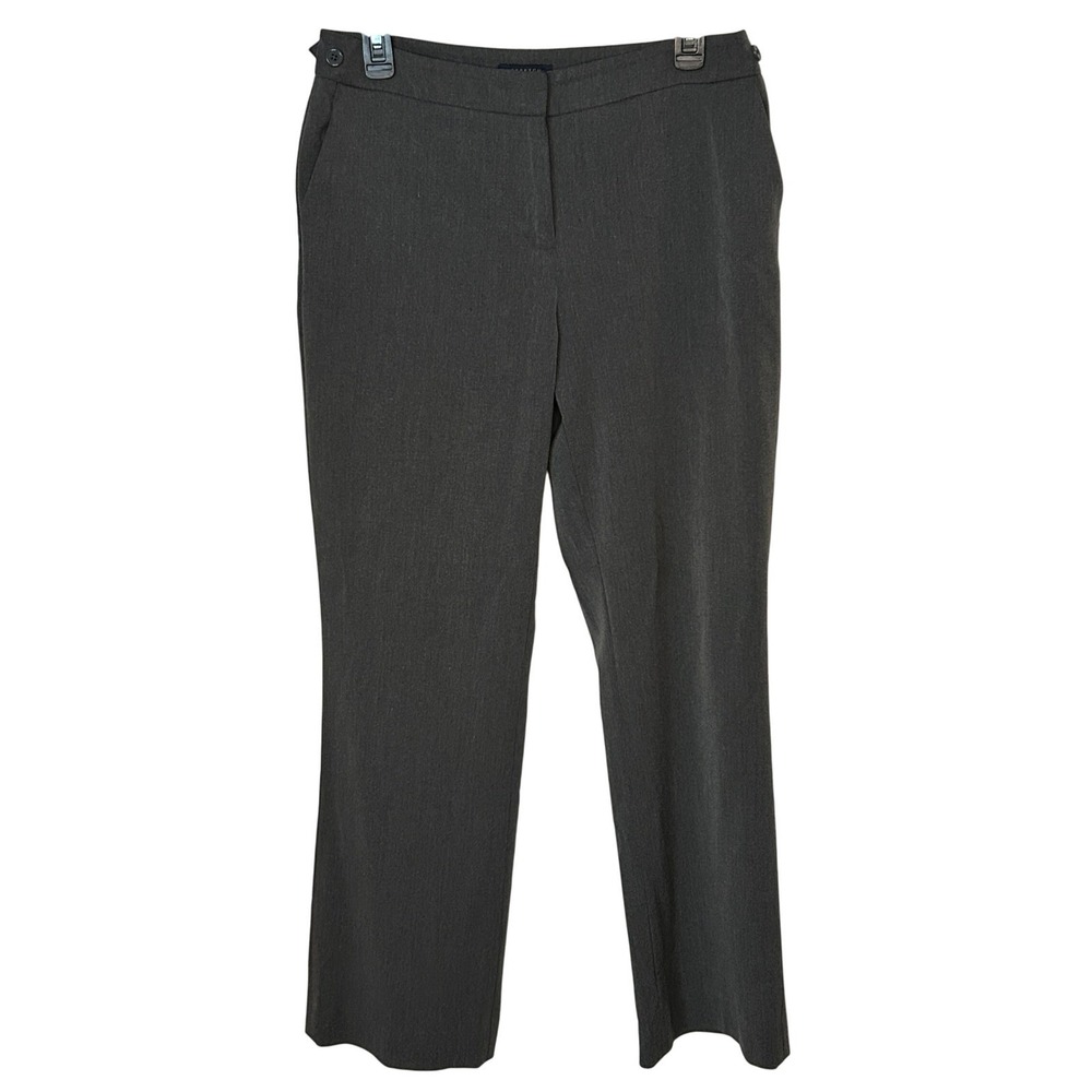 AK Anne Klein Charcoal Gray Straight Leg Dress Pants 8P Office Career Minimalist